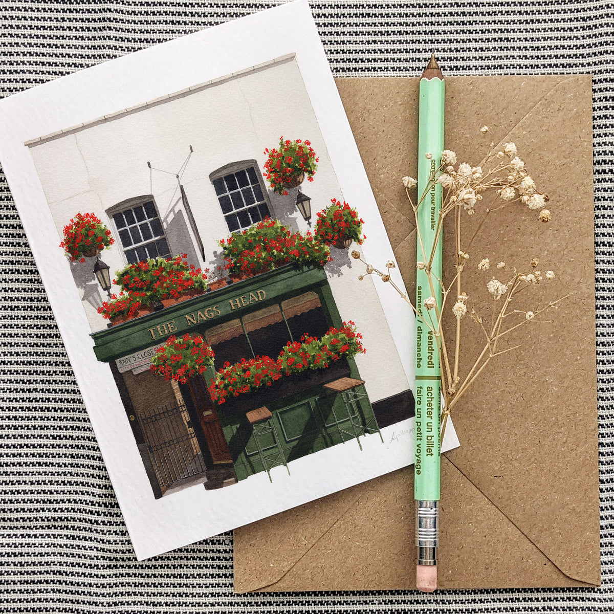 Belgravia - Nag's Head Pub - Greeting card with envelope - Knightsbridge