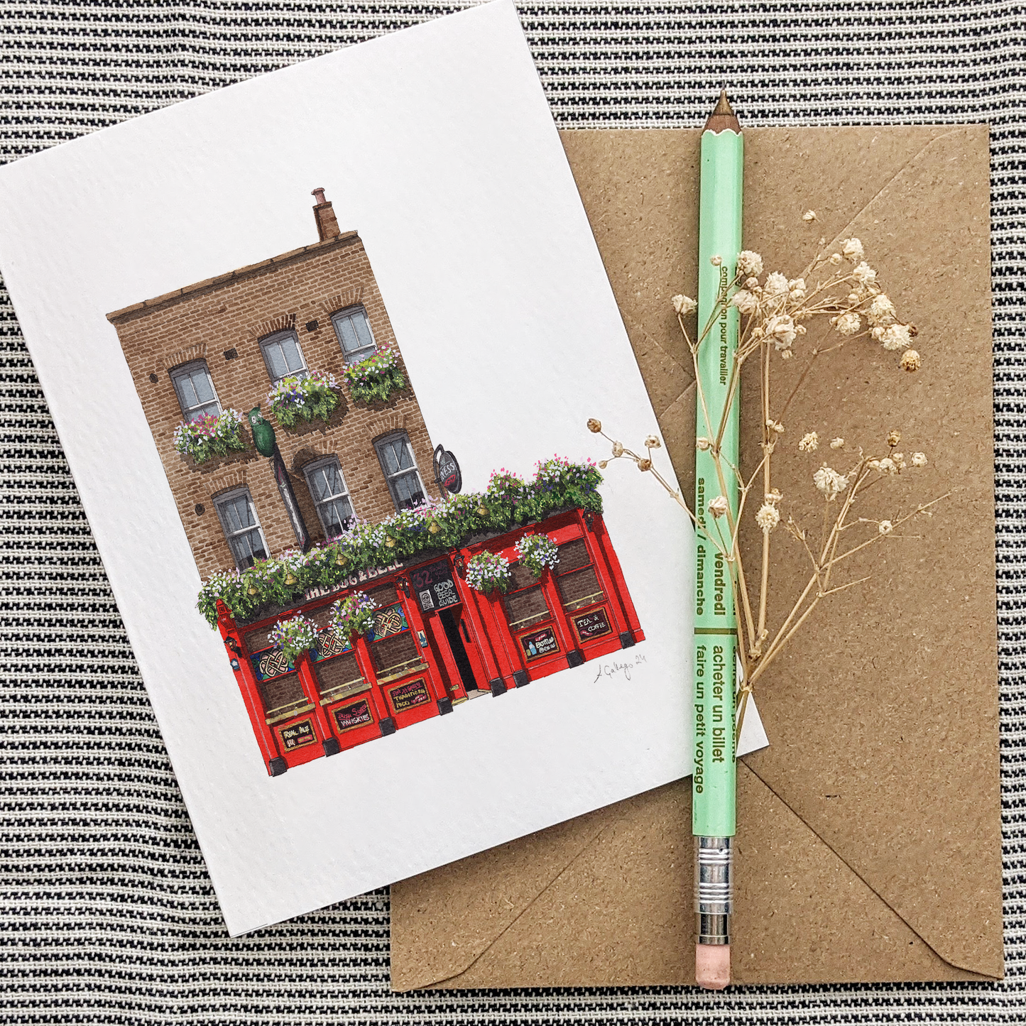 Deptford - The Dog and Bell - Greeting card with envelope