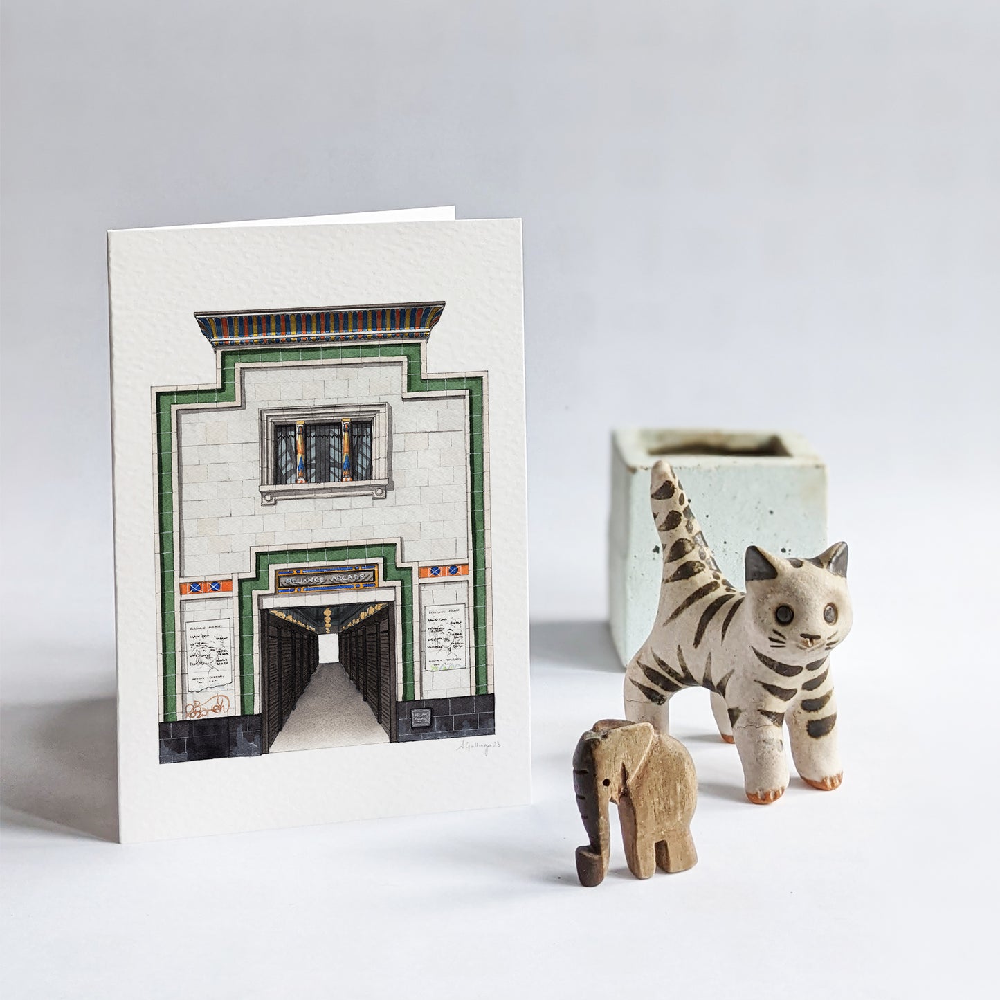Brixton - Reliance Arcade - Egyptian Façade- Greeting card with envelope