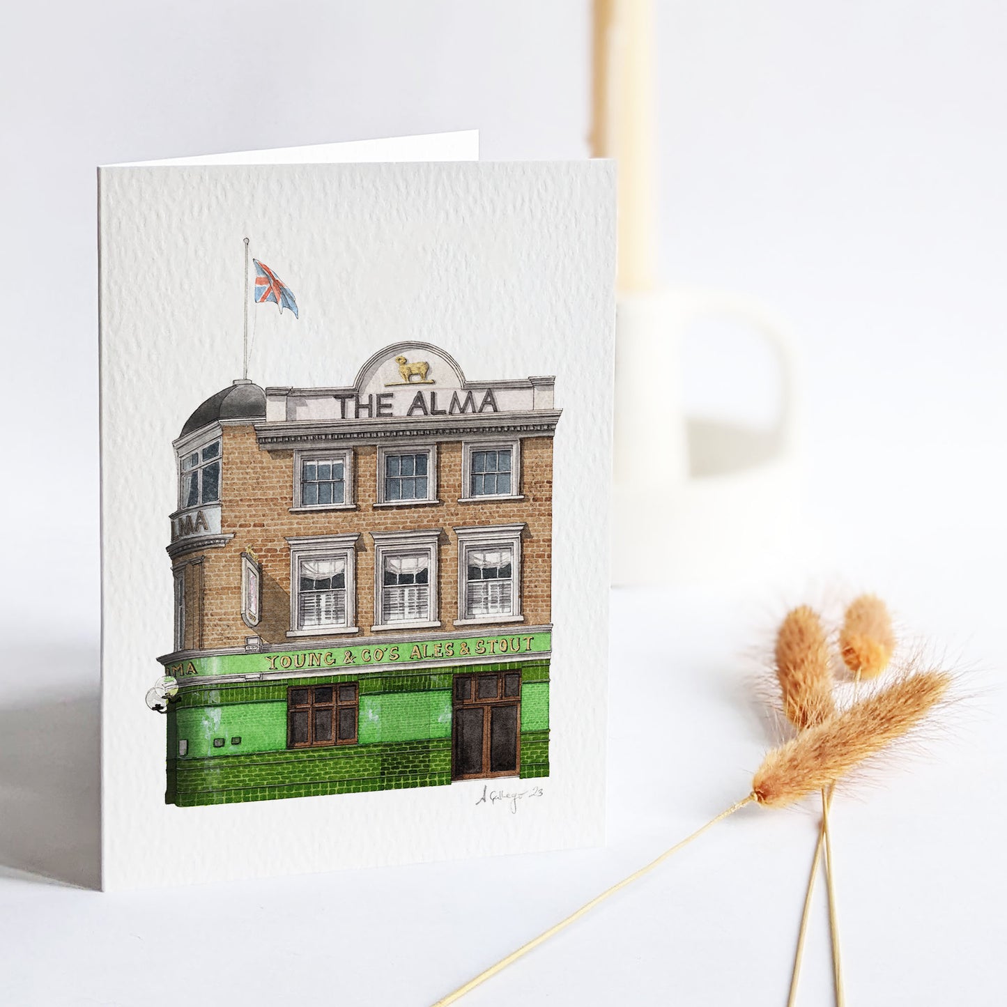 Wandsworth Town - The Alma - Greeting card with envelope