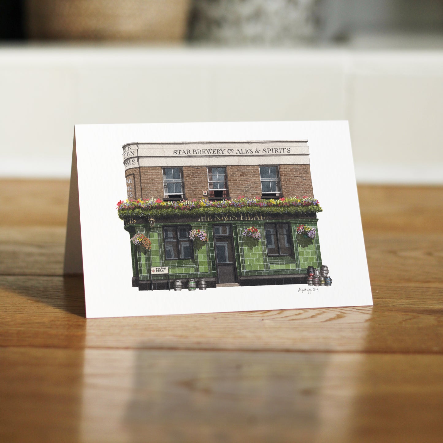 Greenwich - The Pelton Arms - Greeting card with envelope