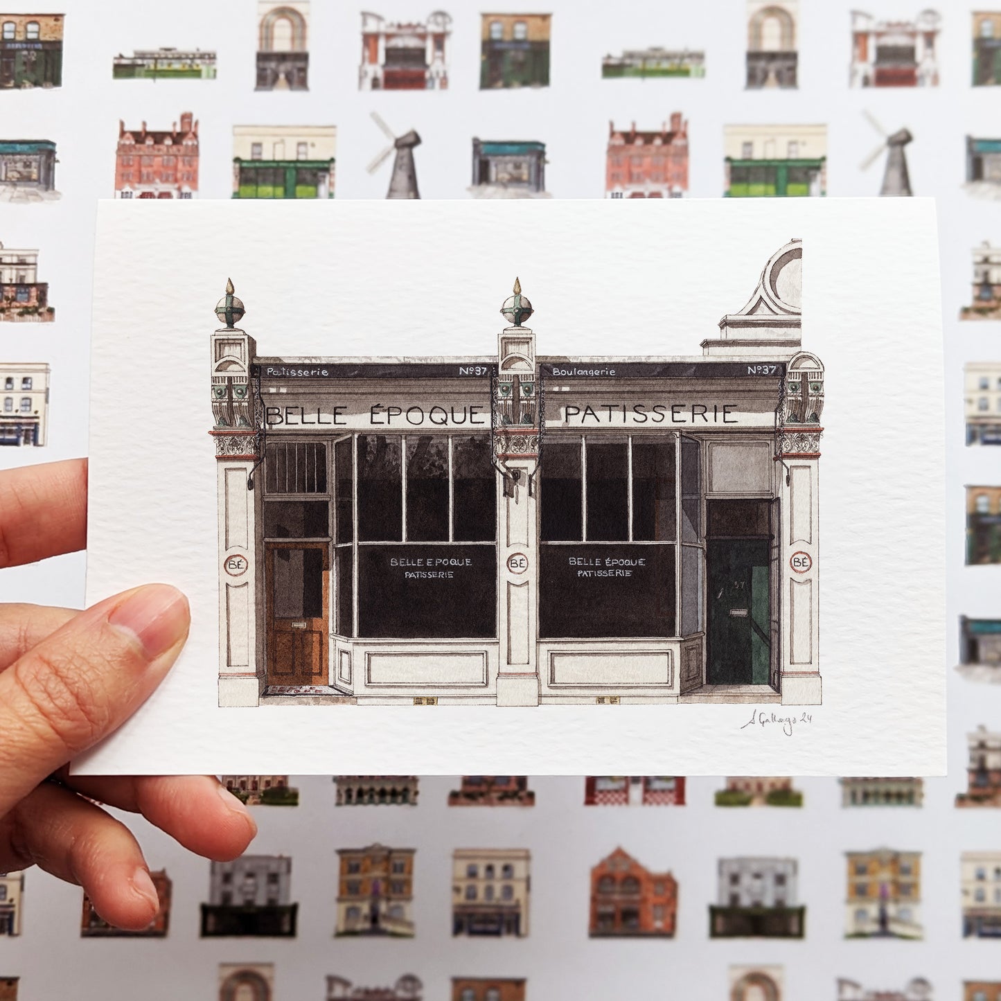 Stoke Newington - Belle Epoque Patisserie - Greeting card with envelope - Newington Green