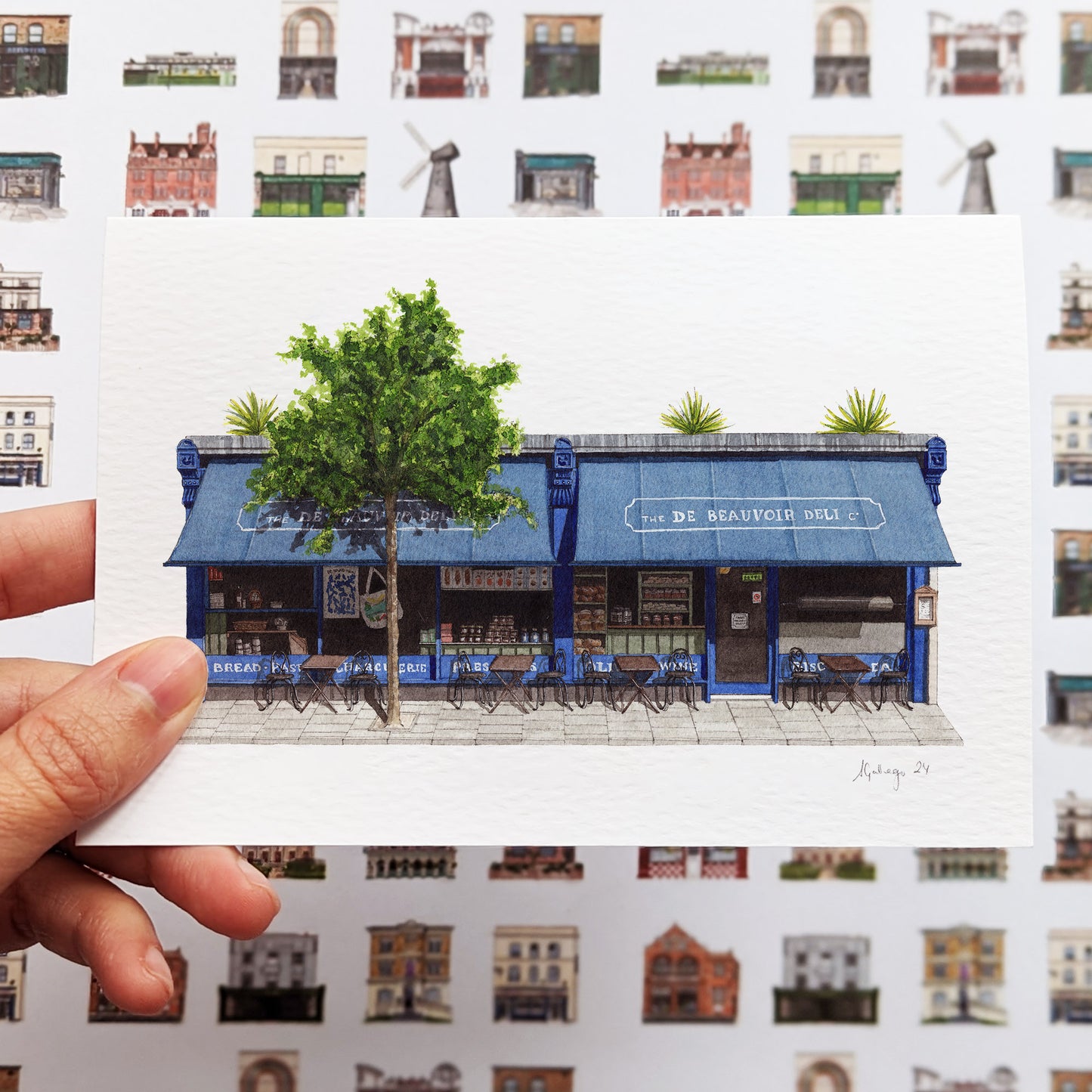 Islington - De Beauvoir Deli - Greeting card with envelope - Dalston