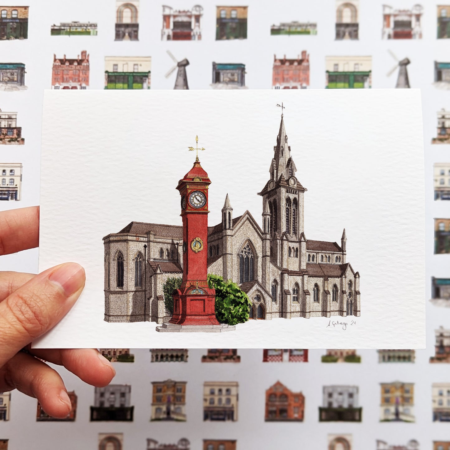 Highbury Place Clocktower - Greeting card with envelope