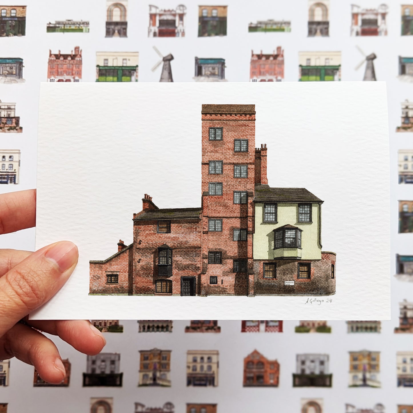 Islington - Canonbury Tower - Greeting card with envelope - Newington Green