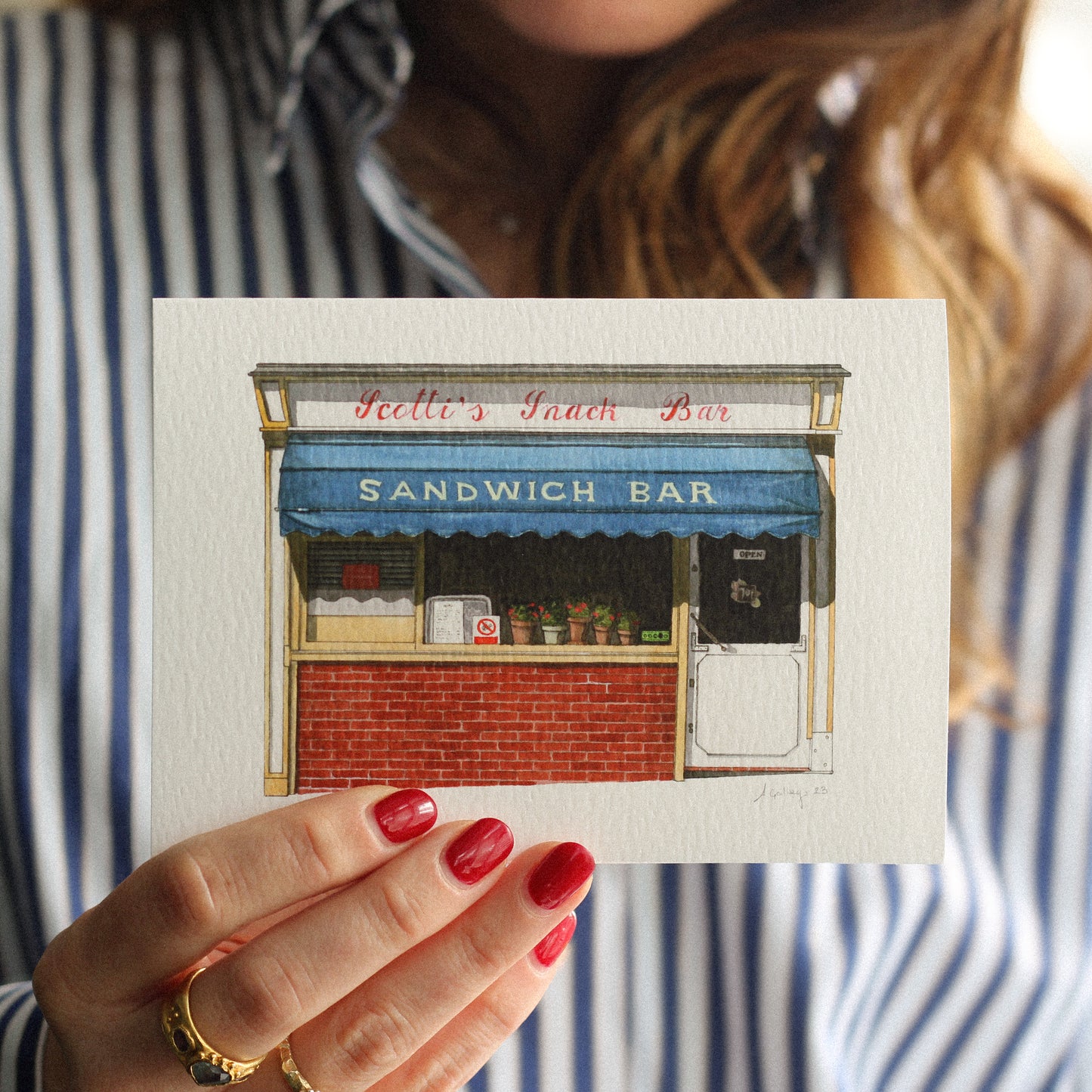 Clerkenwell - Scotti's Snack bar - Greeting card with envelope