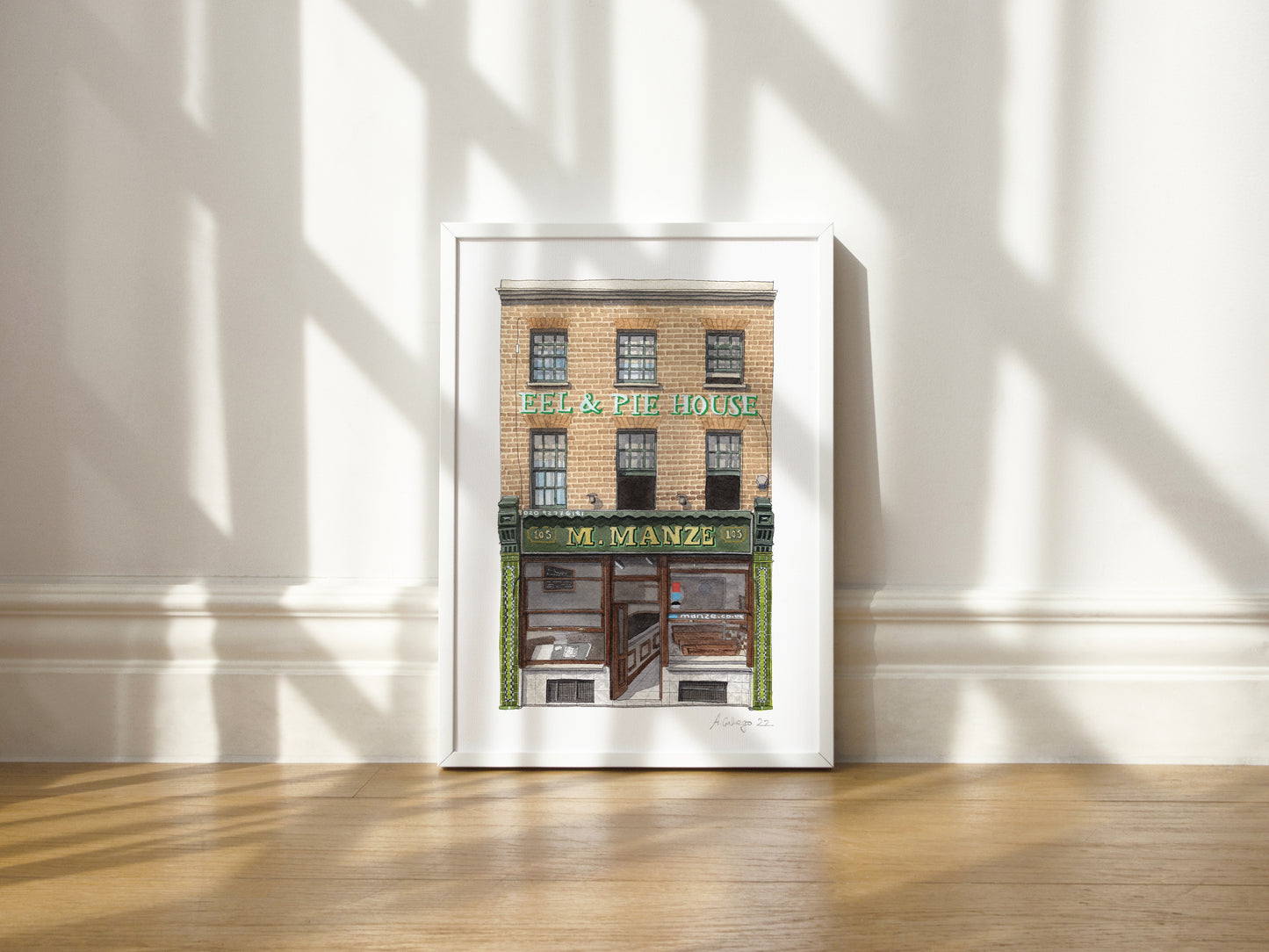 Peckham - M Manze Pie & Mash shop - Giclée Print (unframed)