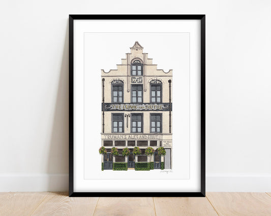 Shoreditch - Crown and Shutter Arms - Giclée Print (unframed) - East London