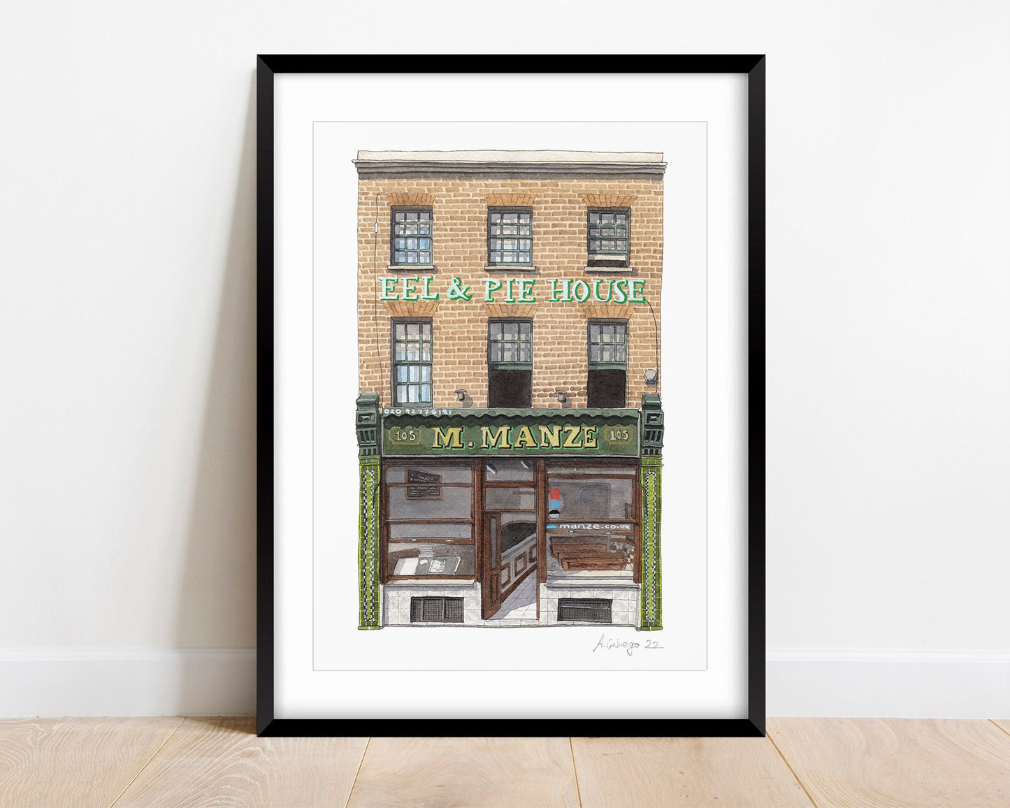 Peckham - M Manze Pie & Mash shop - Giclée Print (unframed)