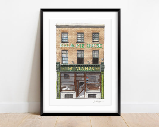 Peckham - M Manze Pie & Mash shop - Giclée Print (unframed)