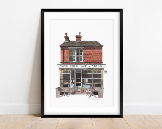 Whitstable - Windy Corner Cafe - Giclée Print (unframed)