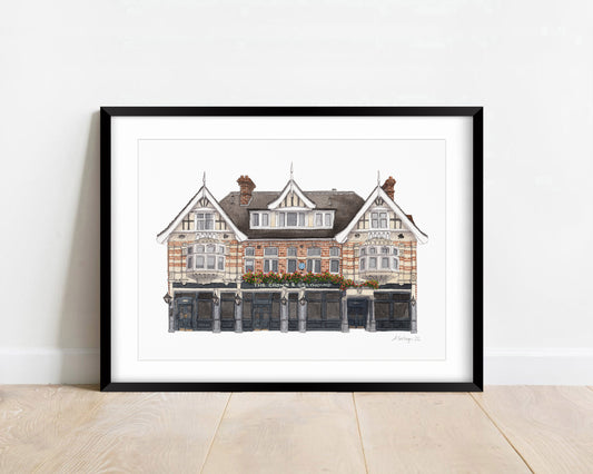 Dulwich Village - The Crown and Greyhound Pub - Giclée Print (unframed)