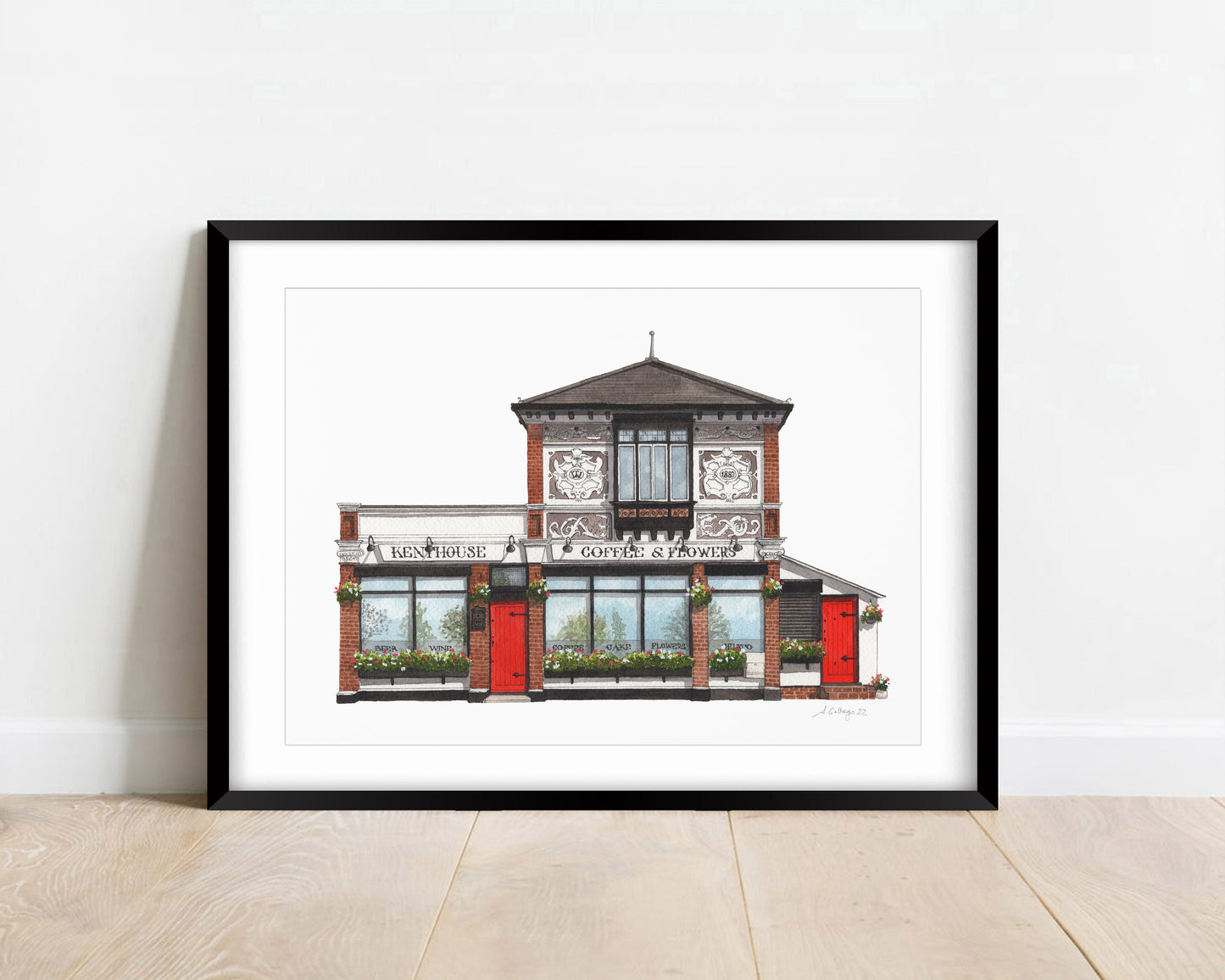 Beckhenham - Kent House Coffee & Flowers - Giclée Print (unframed)