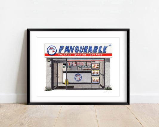 Gipsy Hill - Favourable Chicken - Chicken shop - Giclée Print (unframed)