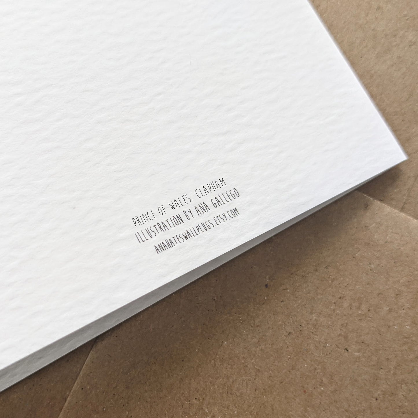 Clapham - Prince of Wales pub POW - Greeting card with envelope