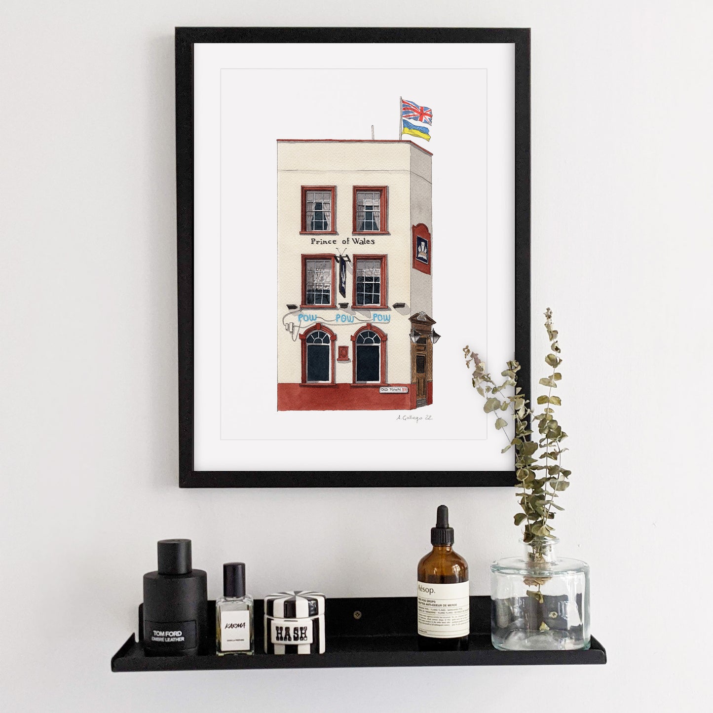 Clapham - Prince of Wales pub POW - Giclée Print (unframed)