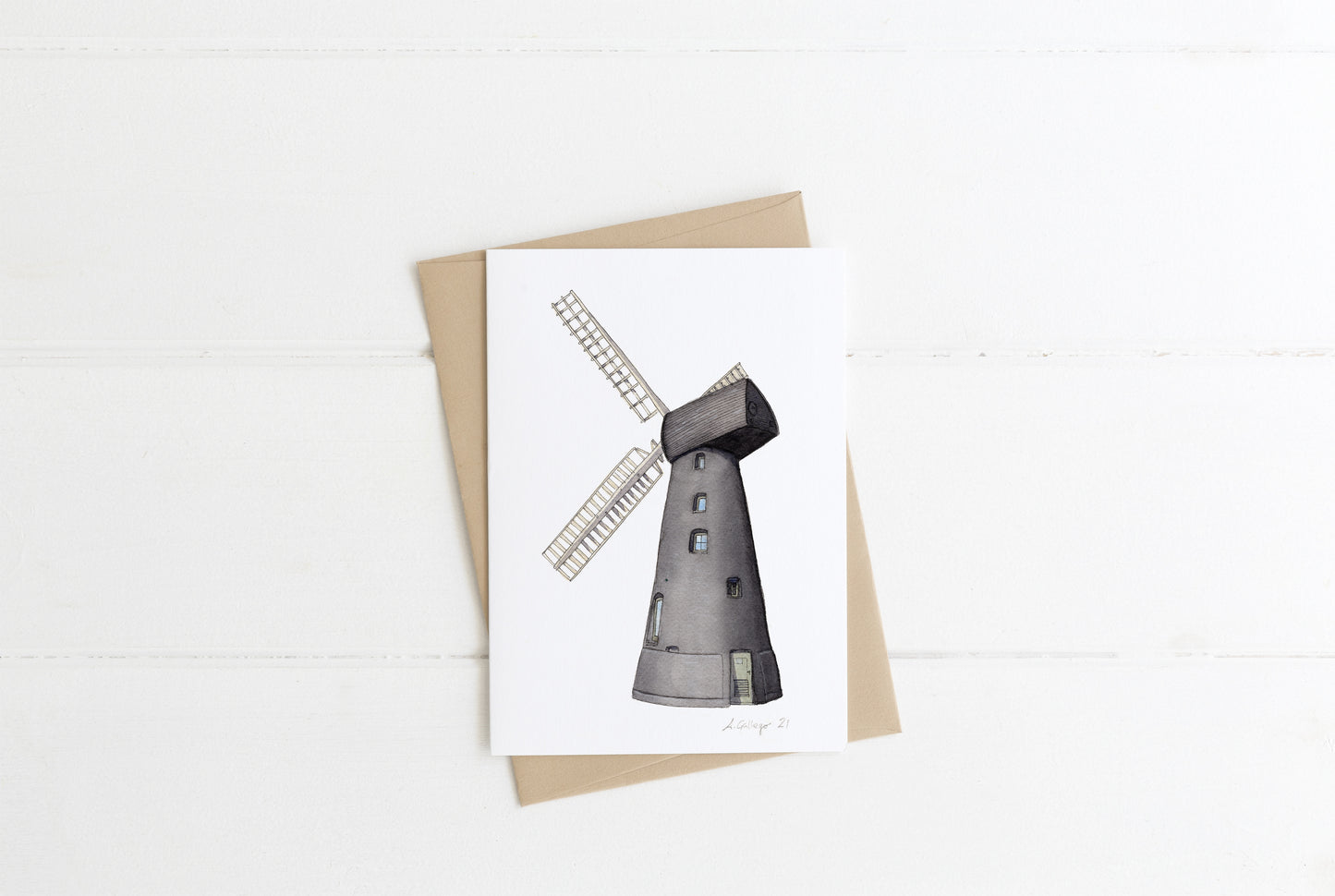 Brixton - Flour Windmill - Greeting card with envelope