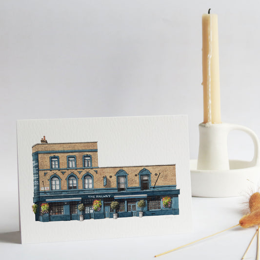 Streatham - The Railway pub - Greeting card with envelope