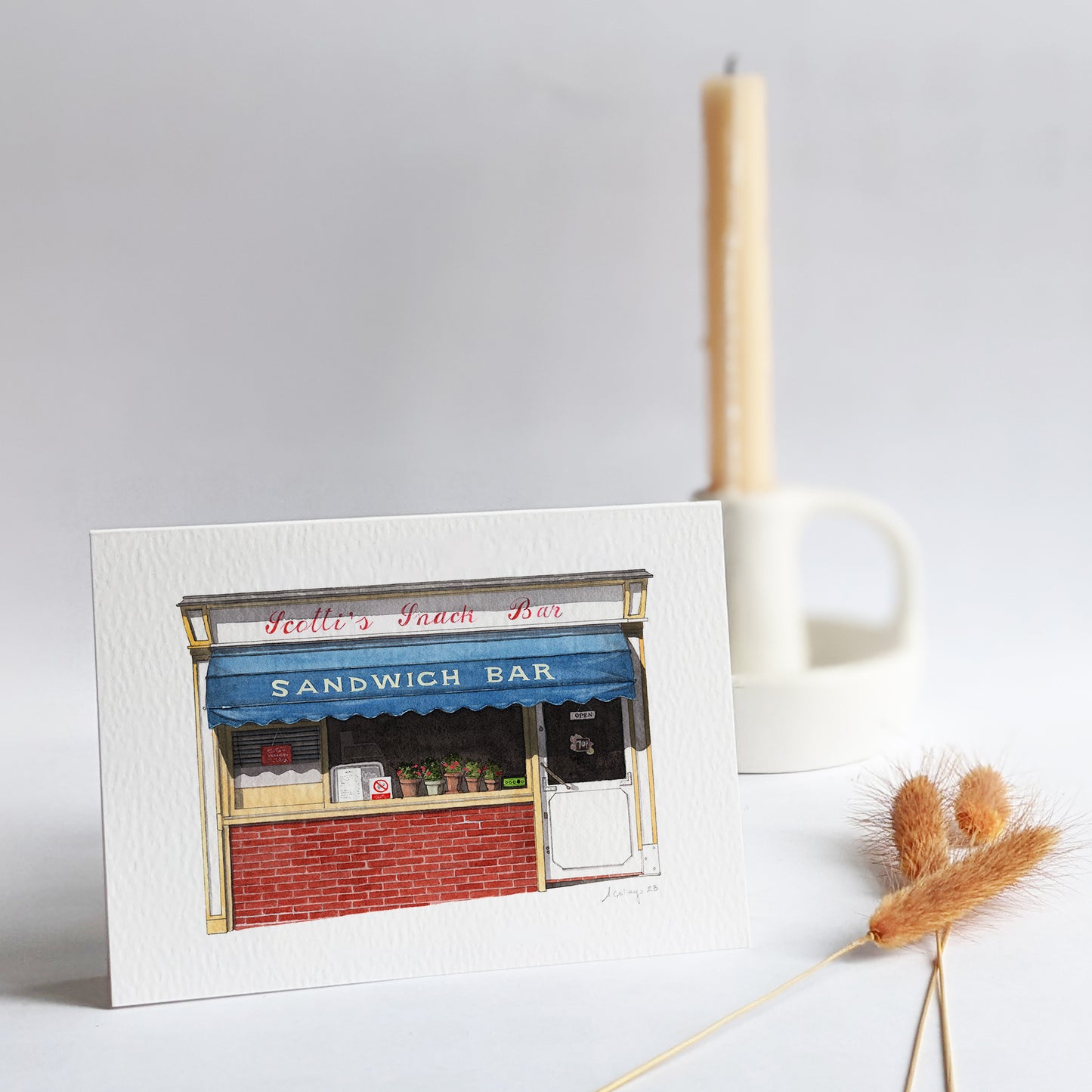 Clerkenwell - Scotti's Snack bar - Greeting card with envelope