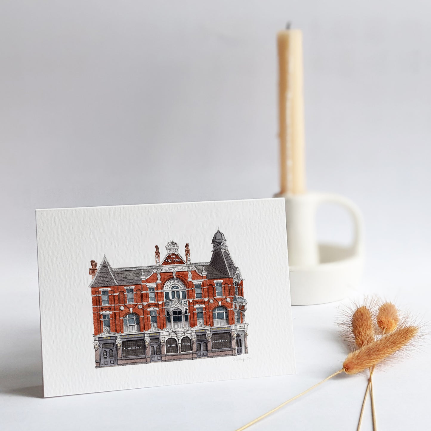 Herne Hill - The Half Moon pub - Greeting card with envelope