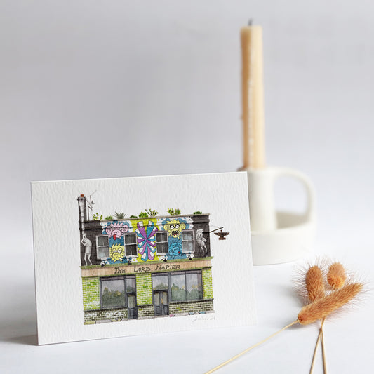 Hackney Wick - Lord Napier Pub - Greeting card with envelope