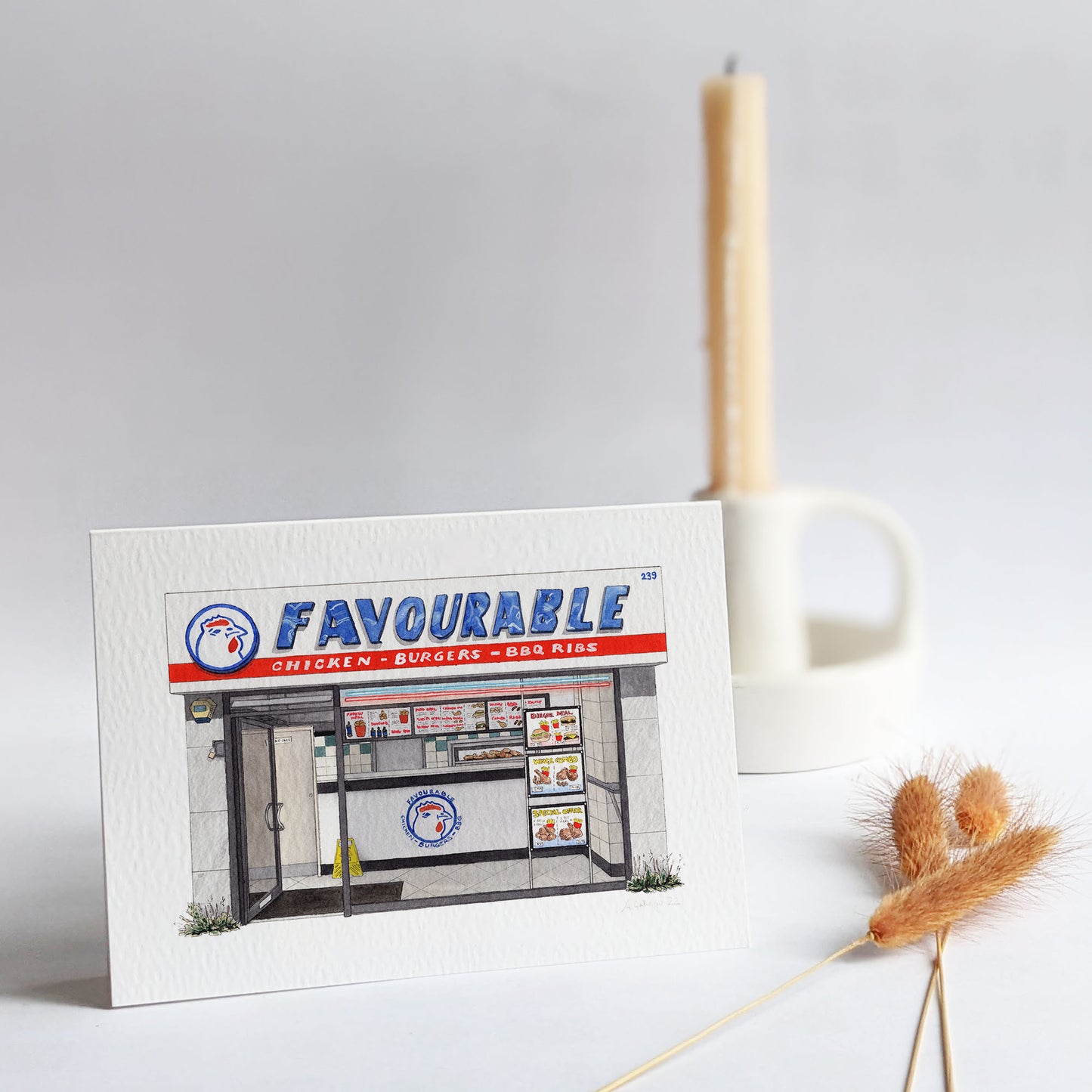 Gipsy Hill - Favourable chicken - Chicken shop - Greeting card with envelope