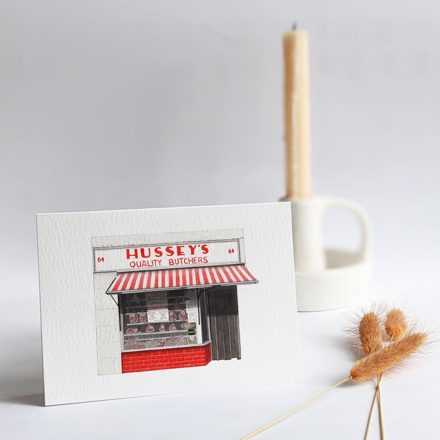 Wapping - Hussey's Quality Butchers - Greeting card with envelope