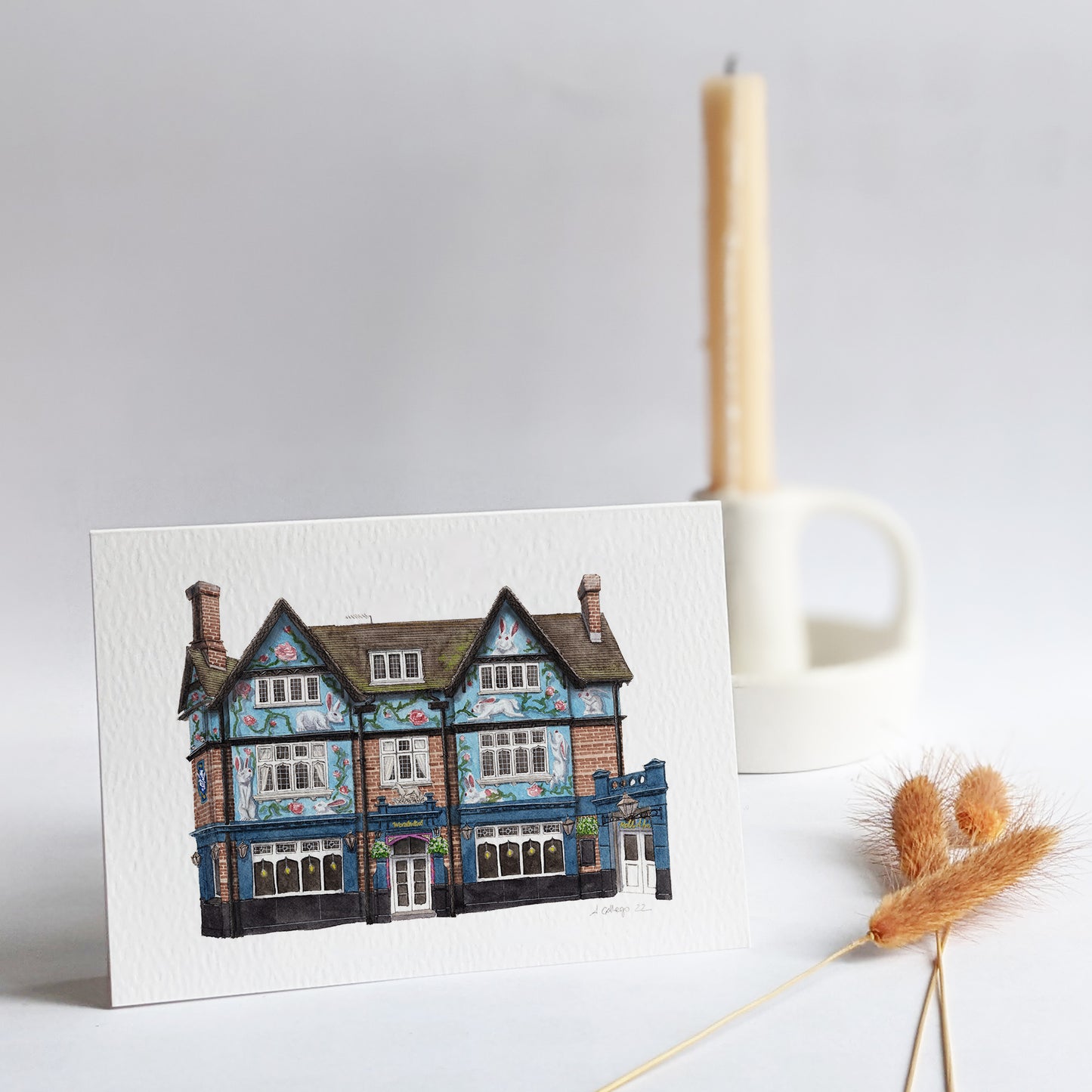 Streatham - The Rabbit Hole pub - Greeting card with envelope