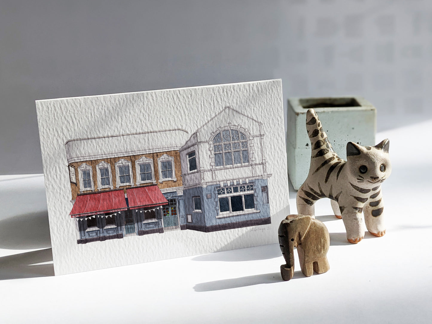 Camberwell - The Crooked Well pub - Greeting card with envelope