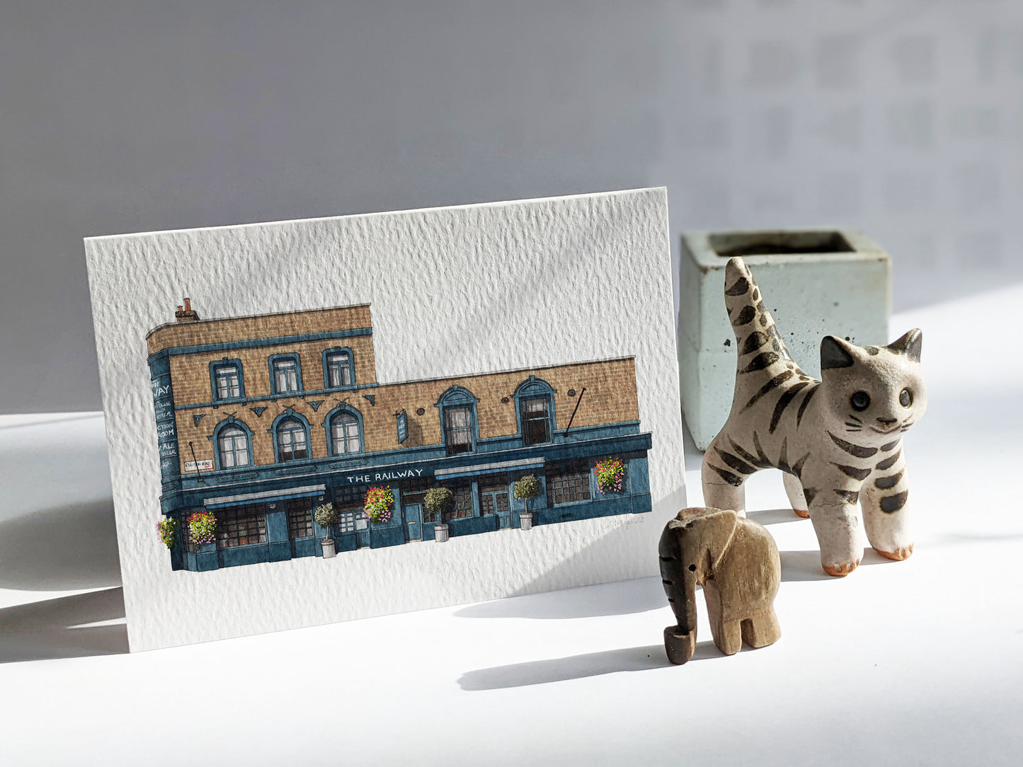 Streatham - The Railway pub - Greeting card with envelope