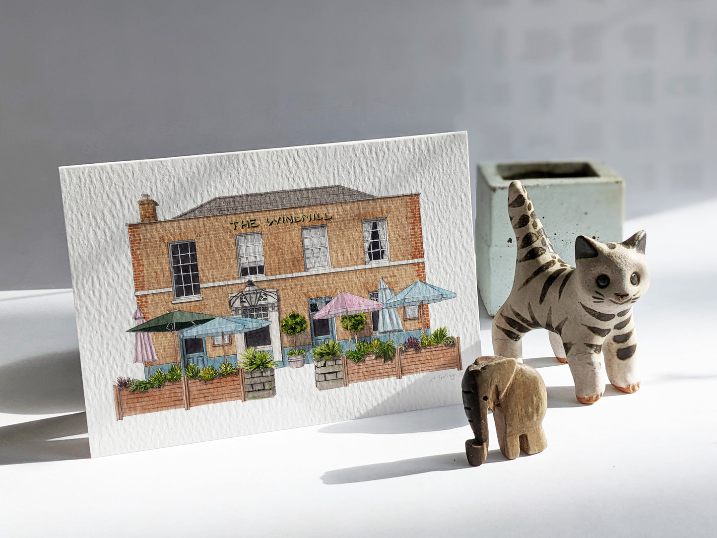 Clapham - The Windmill - Greeting card with envelope