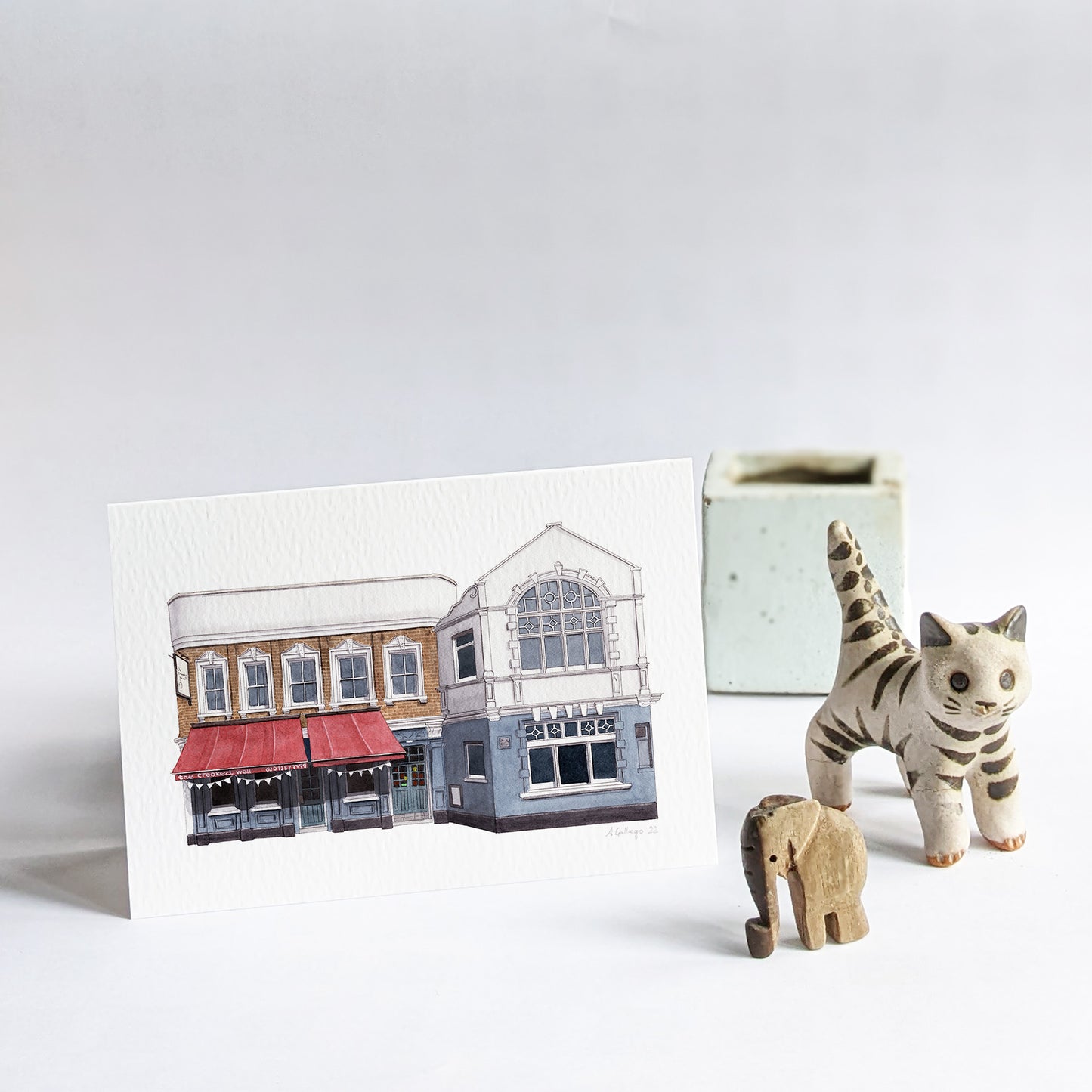 Camberwell - The Crooked Well pub - Greeting card with envelope