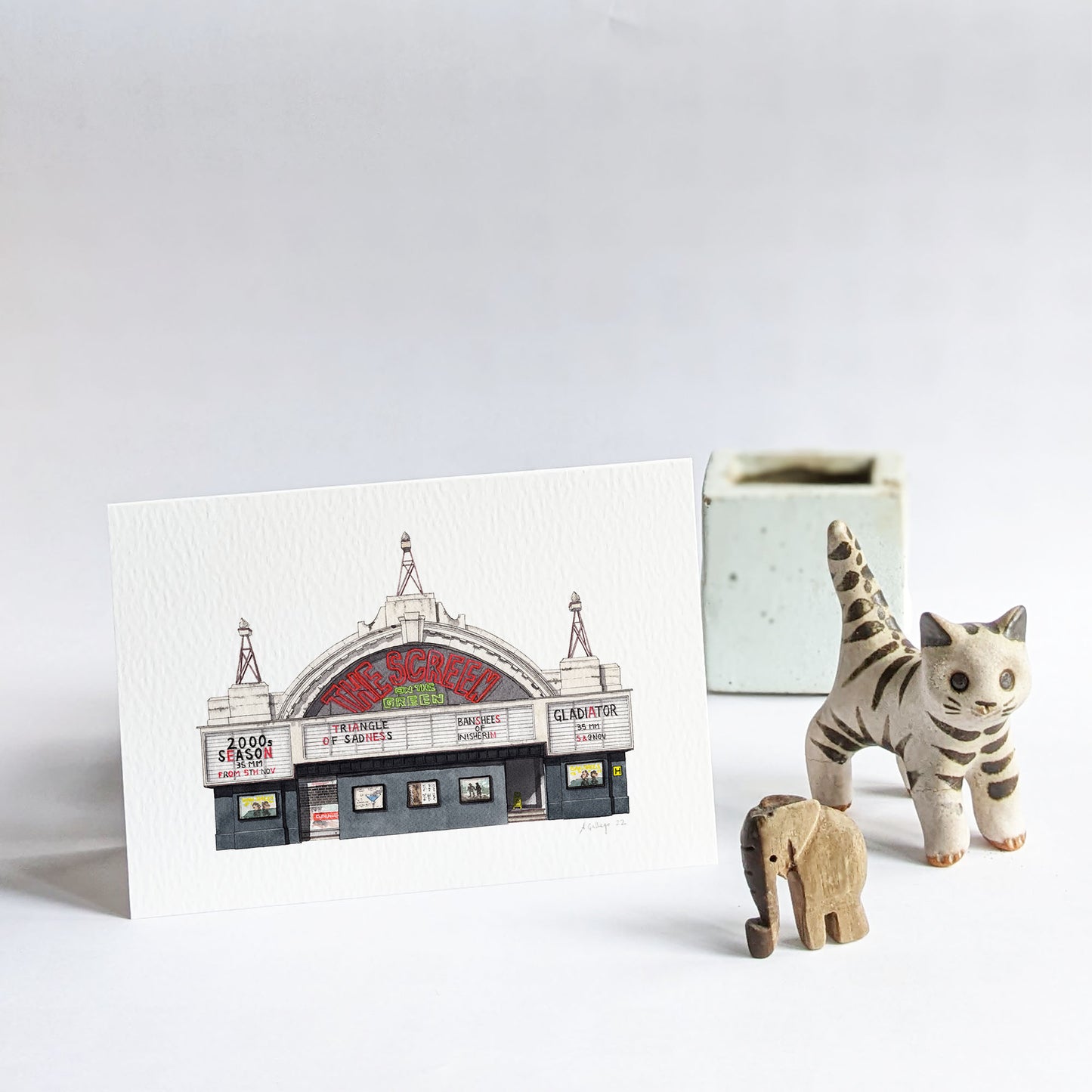 Angel - Screen on the green cinema - Greeting card with envelope