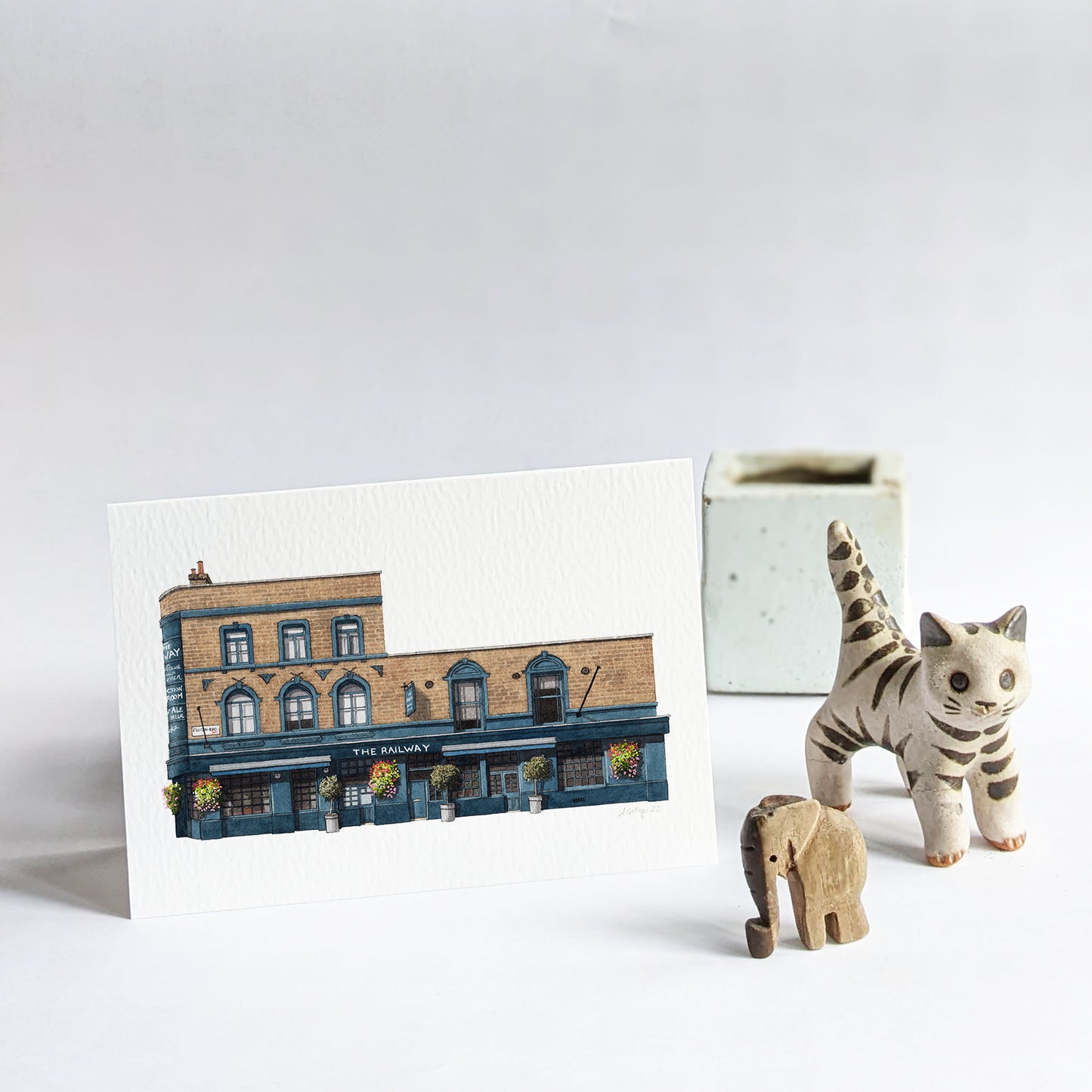 Streatham - The Railway pub - Greeting card with envelope