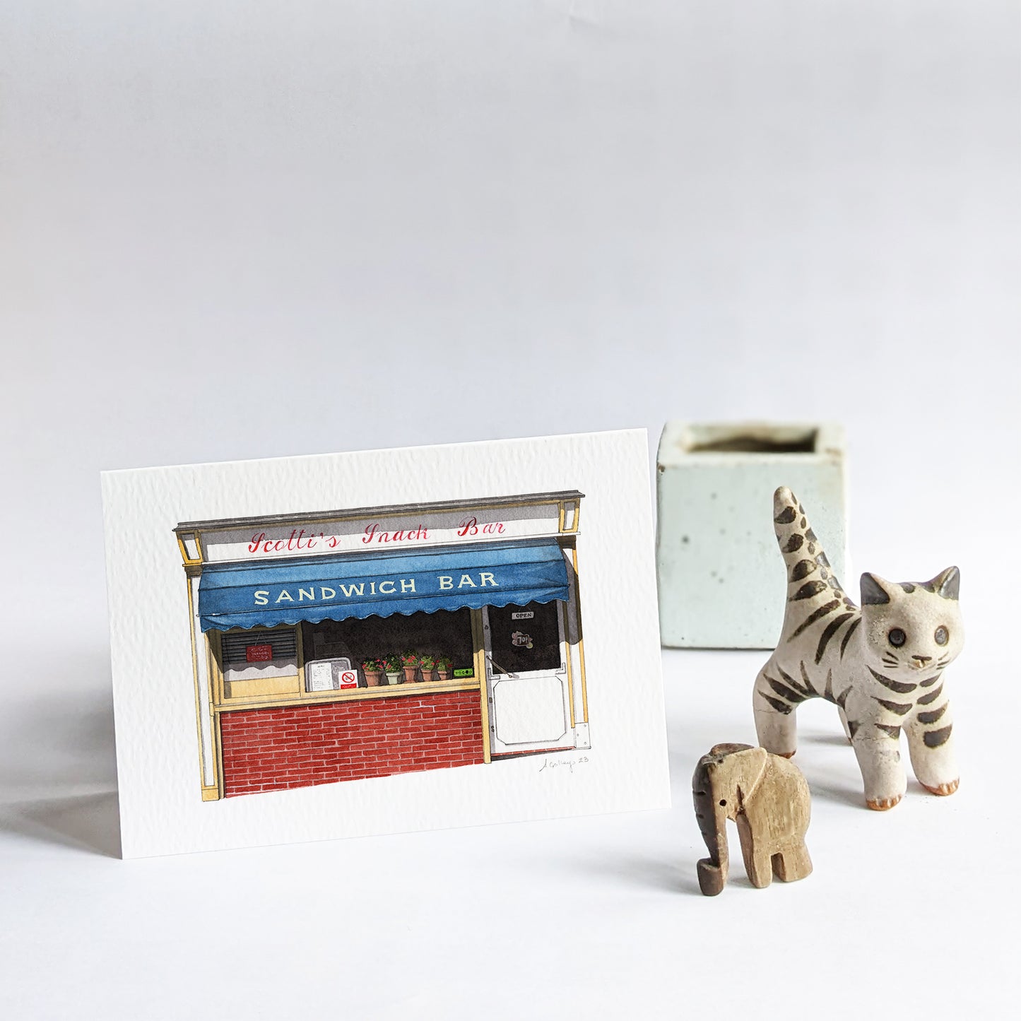 Clerkenwell - Scotti's Snack bar - Greeting card with envelope