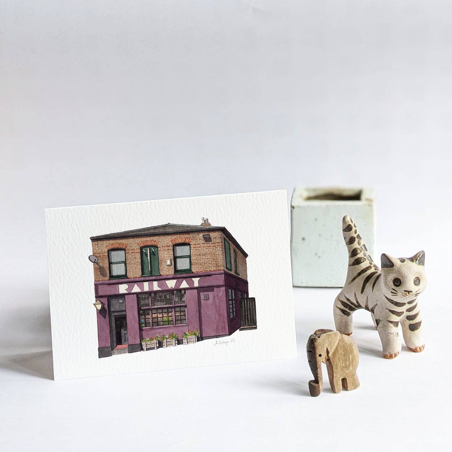 Tulse Hill - Railway Tavern Pub - Greeting card with envelope - West Norwood