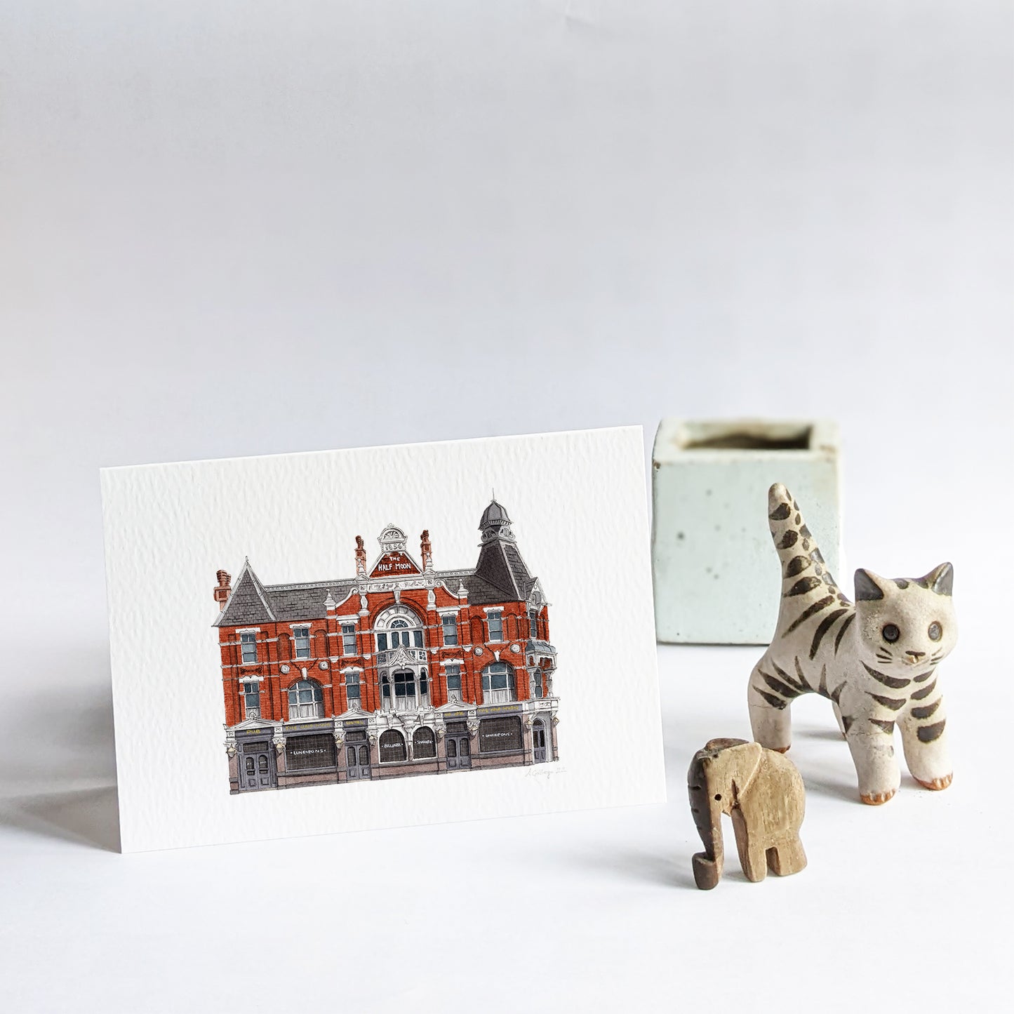 Herne Hill - The Half Moon pub - Greeting card with envelope