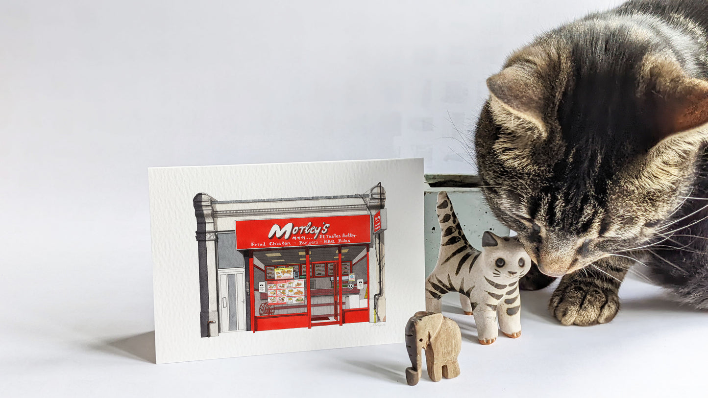 West Norwood - Morley's Chicken Shop - Greeting card with envelope