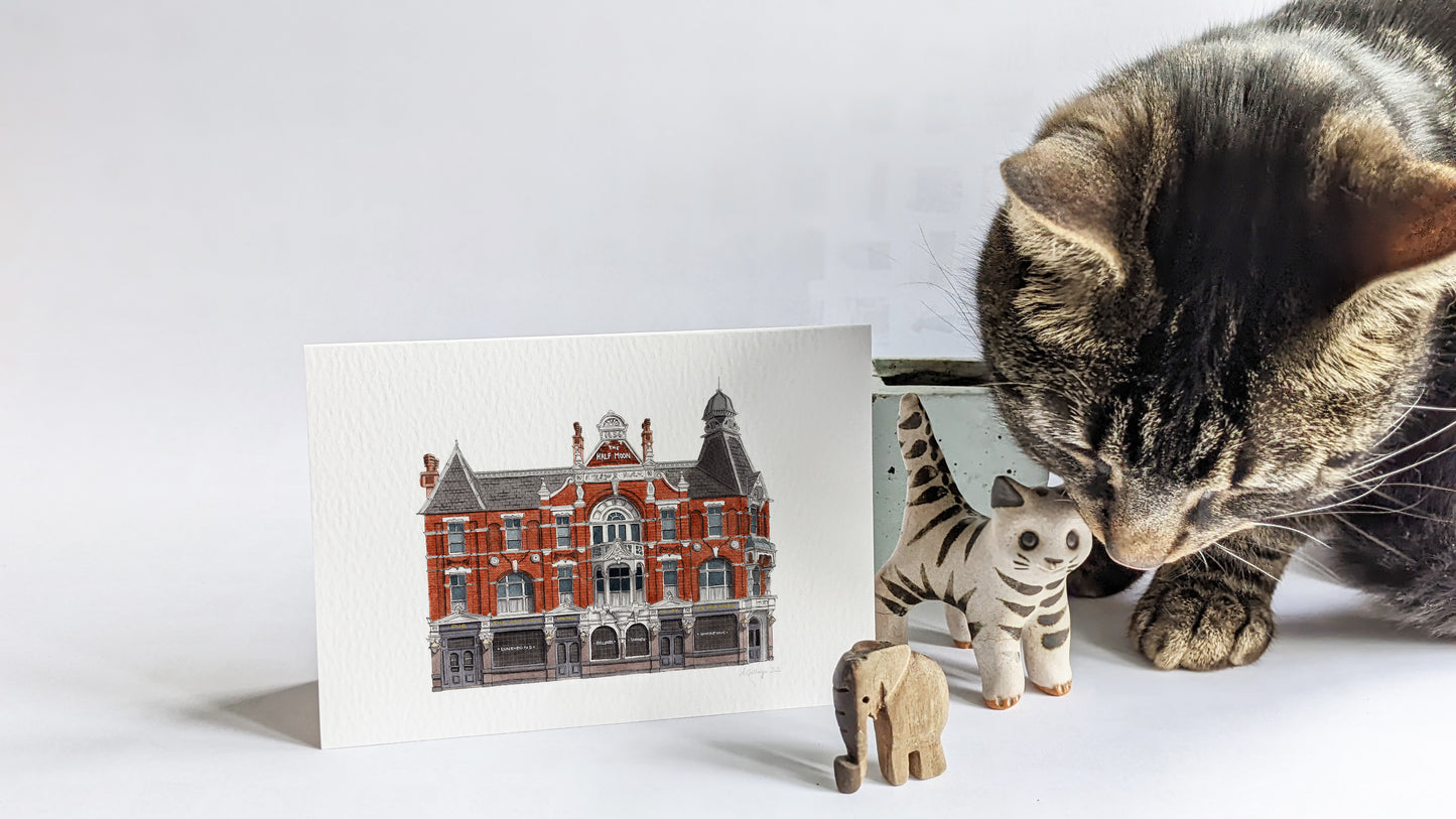 Herne Hill - The Half Moon pub - Greeting card with envelope