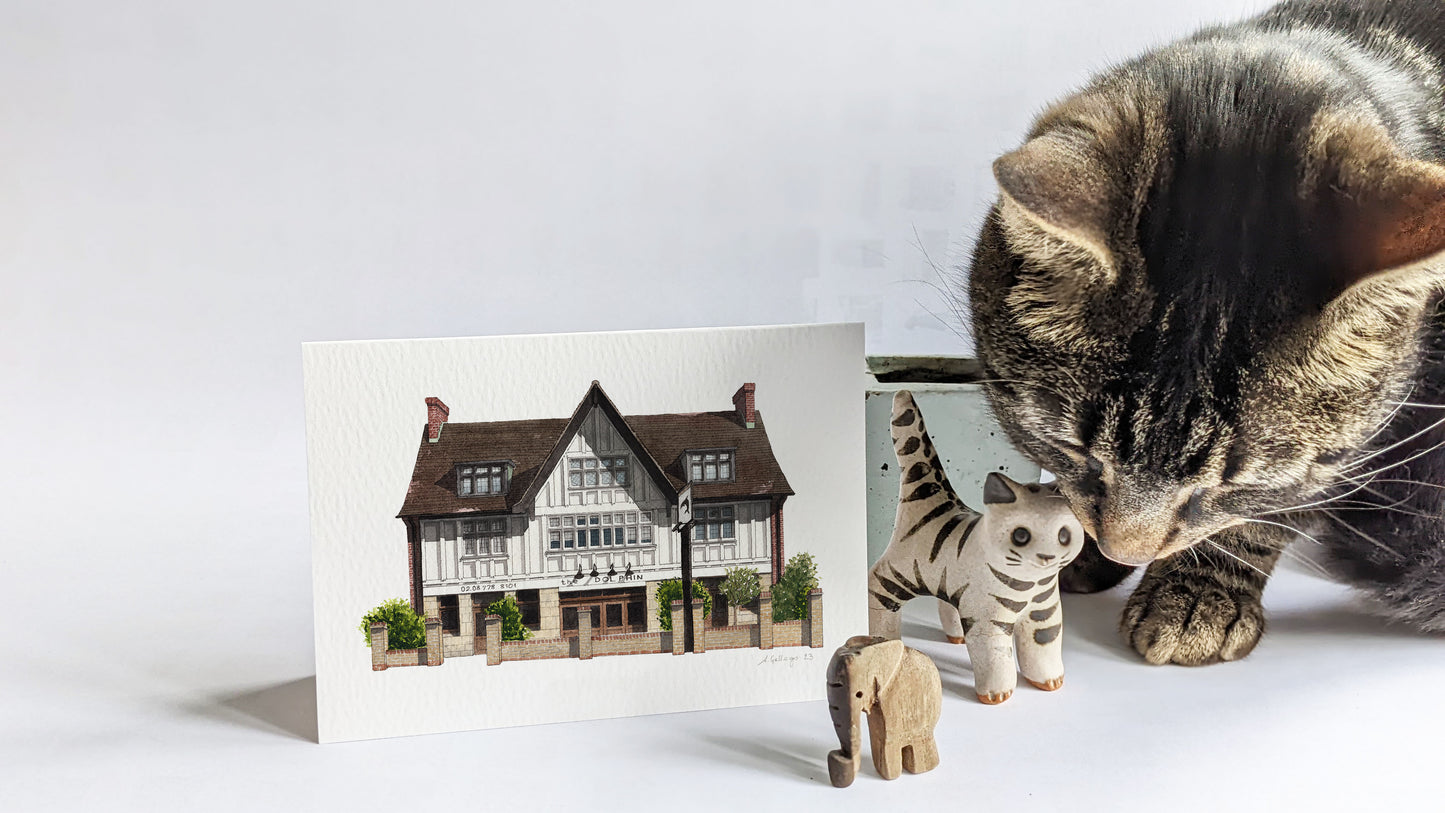 Sydenham - The Dolphin pub - Greeting card with envelope
