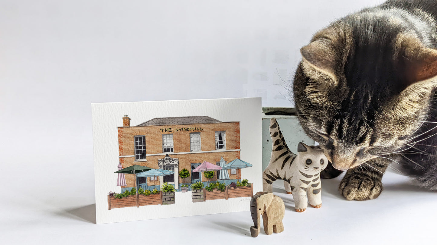 Clapham - The Windmill - Greeting card with envelope