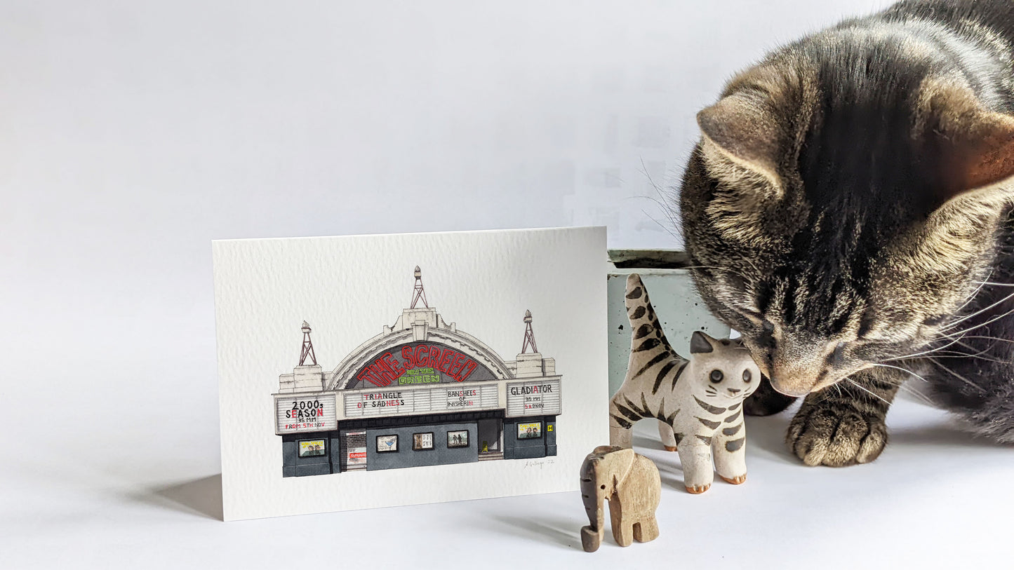 Angel - Screen on the green cinema - Greeting card with envelope