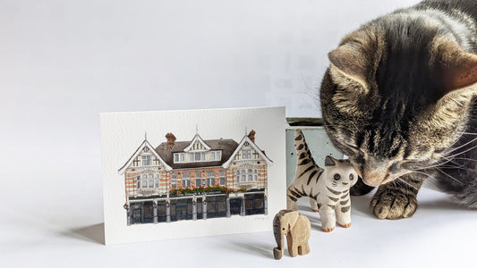 Dulwich Village - The Crown and Greyhound Pub - Greeting card with envelope