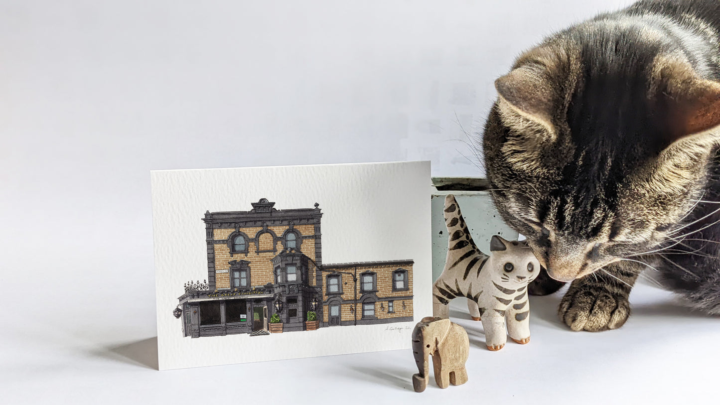 East Dulwich - The Great Exhibition Pub - Greeting card with envelope