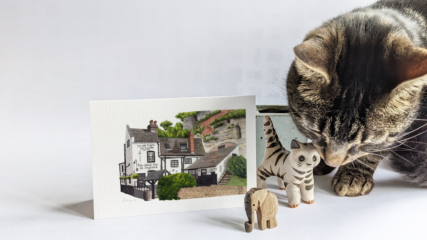 Nottingham - Ye Olde Trip to Jerusalem - Greeting card with envelope