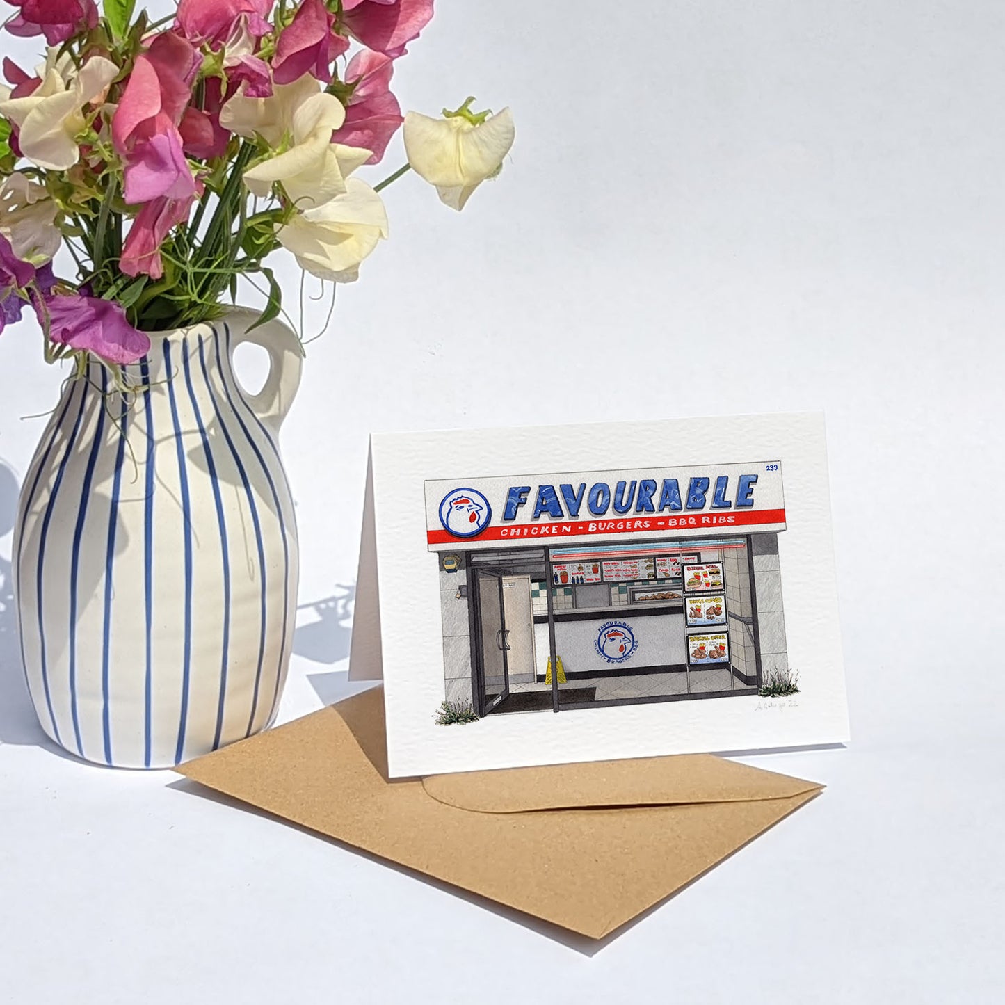Gipsy Hill - Favourable chicken - Chicken shop - Greeting card with envelope