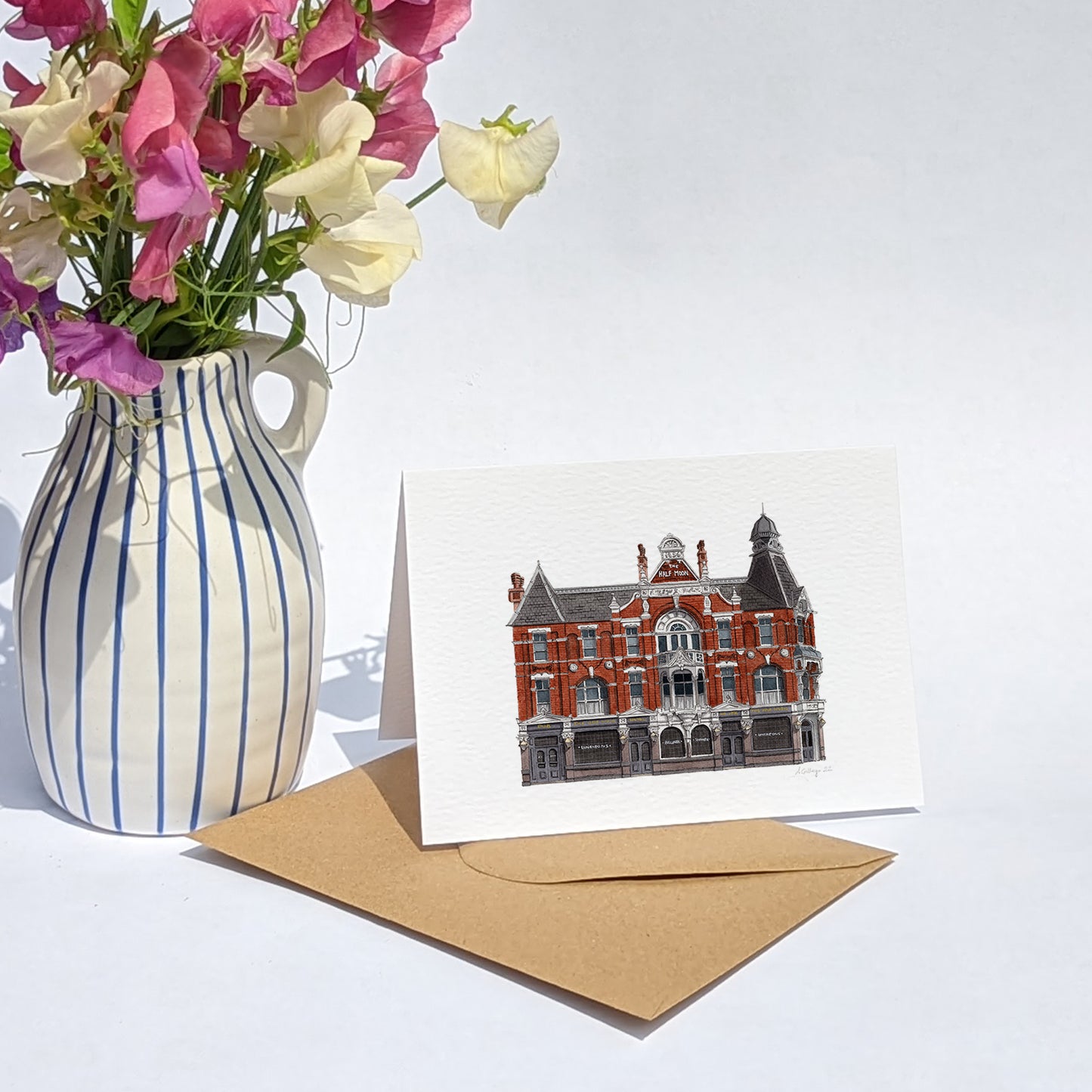 Herne Hill - The Half Moon pub - Greeting card with envelope