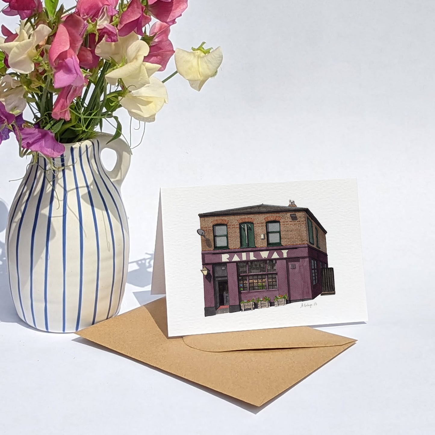 Tulse Hill - Railway Tavern Pub - Greeting card with envelope - West Norwood