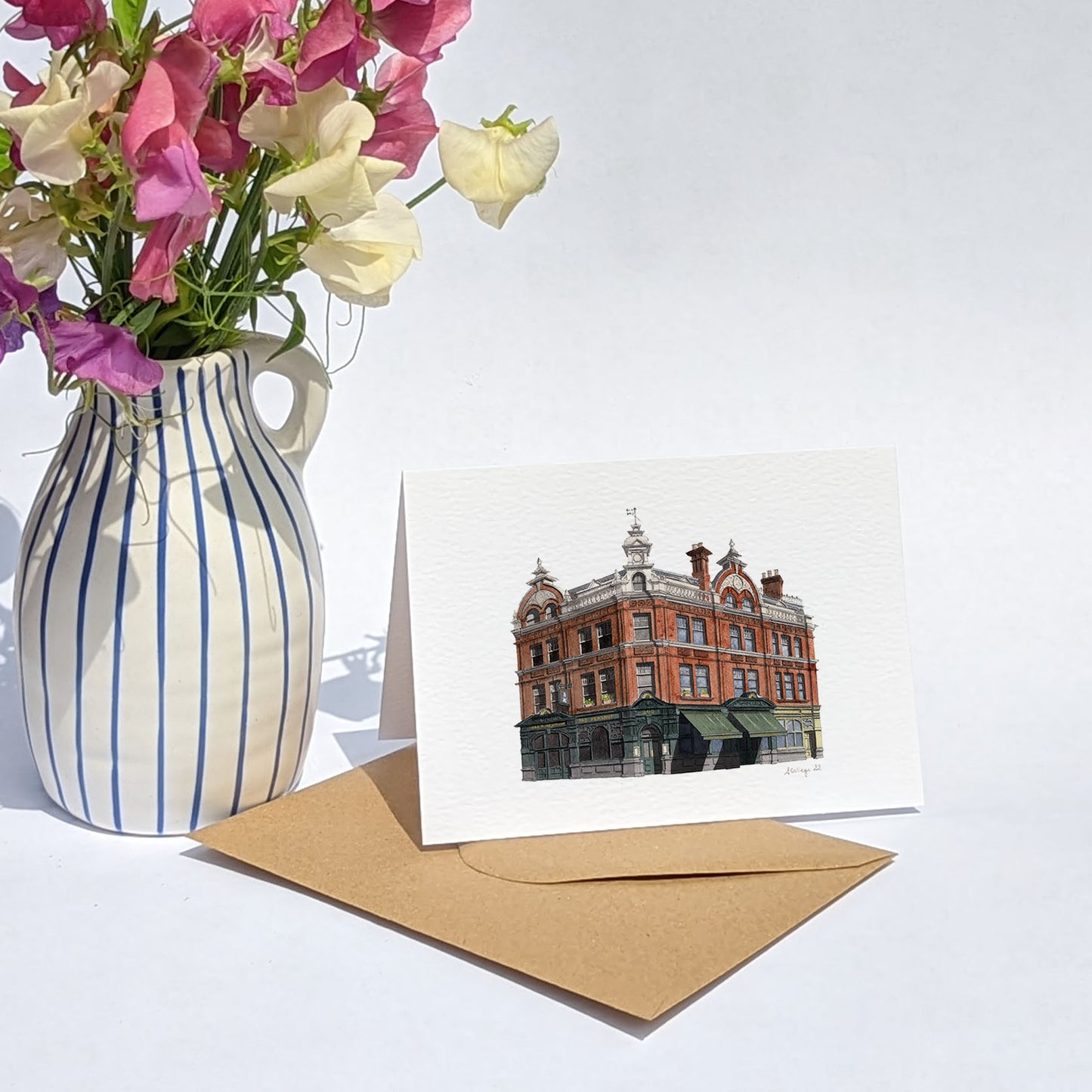 Clerkenwell - The Peasant pub - Greeting card with envelope