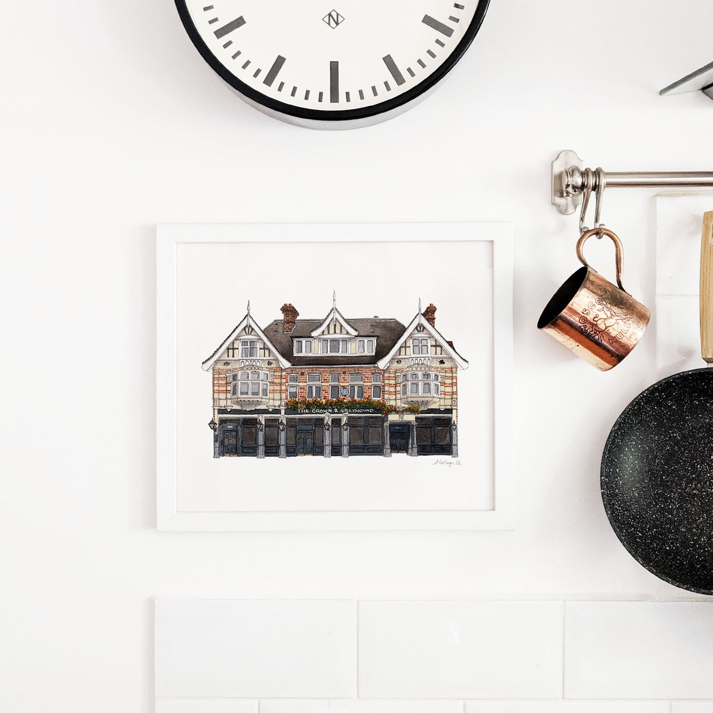 Dulwich Village - The Crown and Greyhound Pub - Giclée Print (unframed)